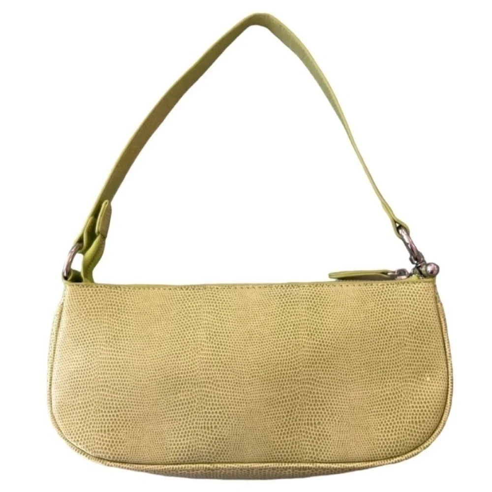 Urban Outfitters Green Faux Snakeskin Shoulder Bag Silver Hardware